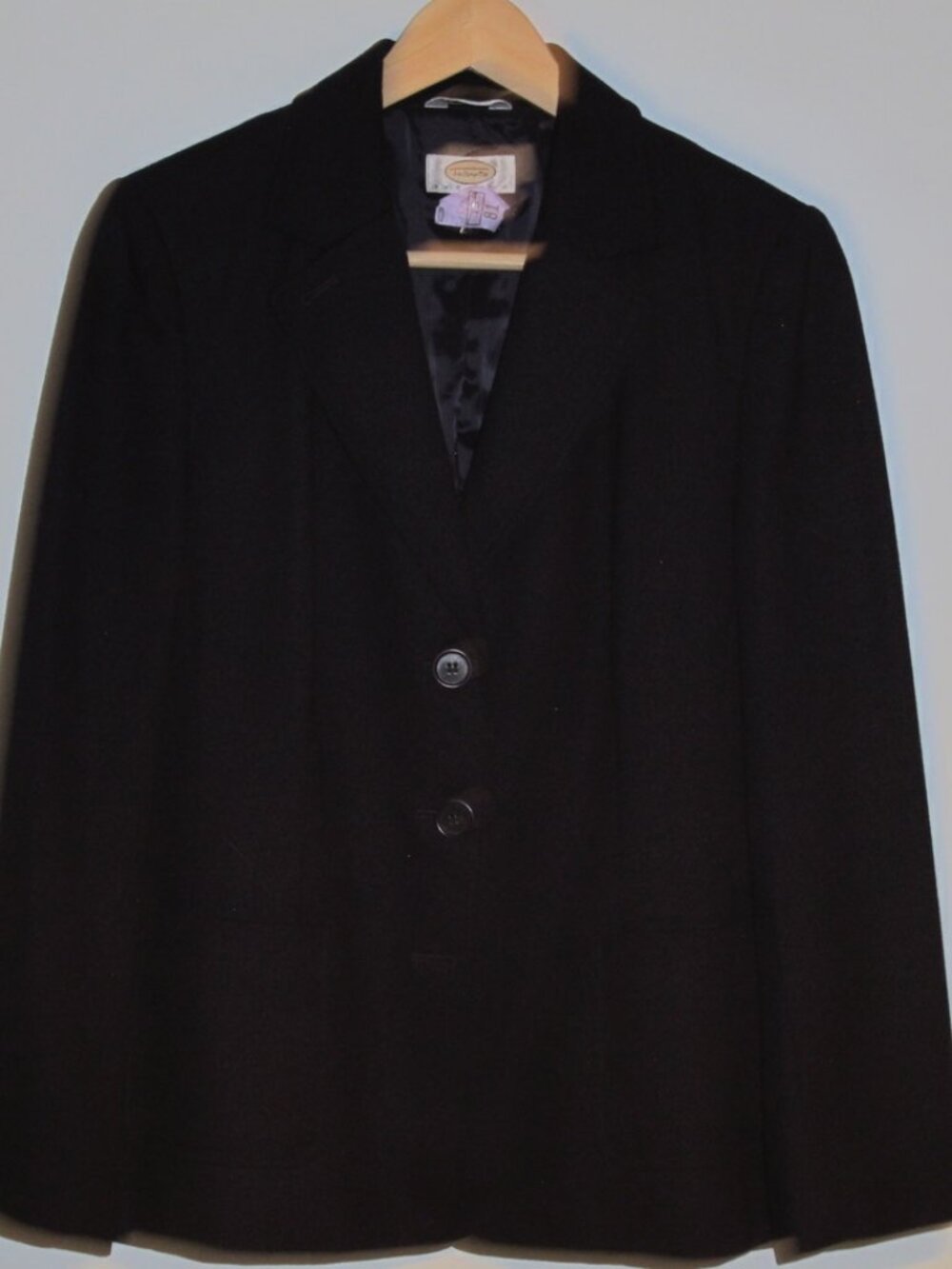 Talbots Lined Deep Plum Petite Stretch Wool Jacket with Patch Pockets